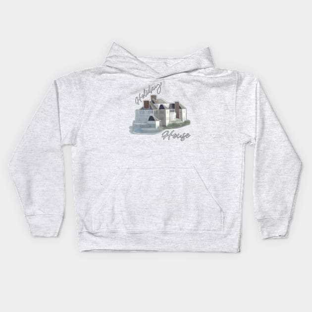 Holiday House- Digital Watercolor Kids Hoodie by SCarverDoodle